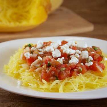 Slow Cooker Spaghetti Squash with Warm Tomato Salsa