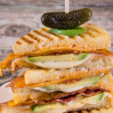 Three Cheese Avocado and Bacon Panini Three Cheese Avocado and Bacon Panini